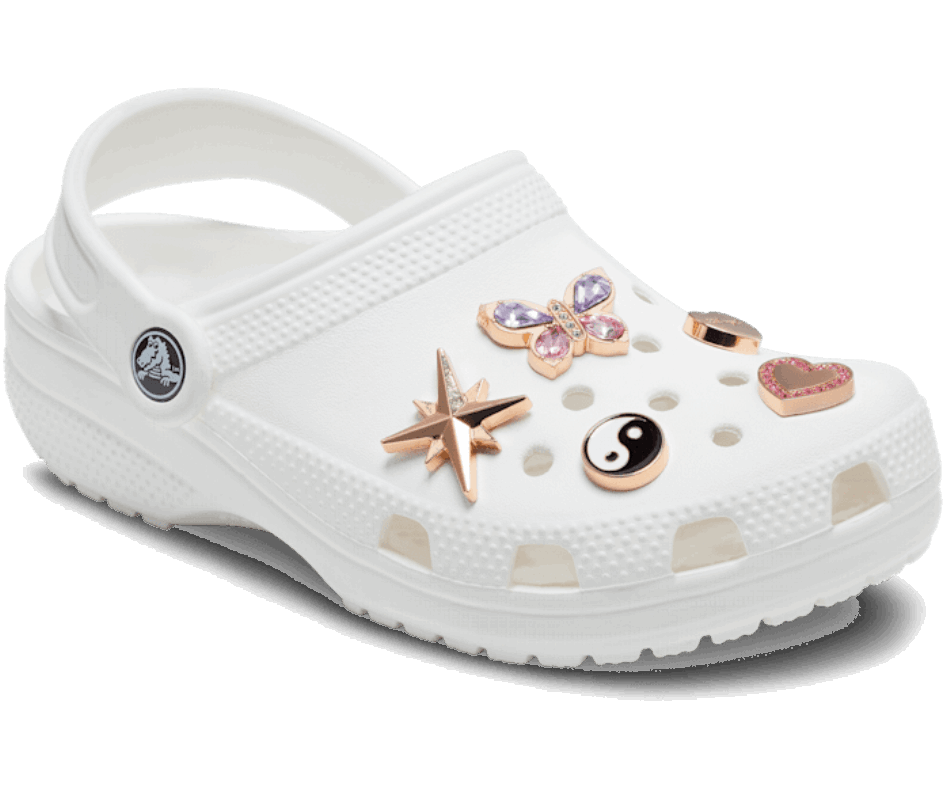 Crocs Pink and Gold 5 Pack