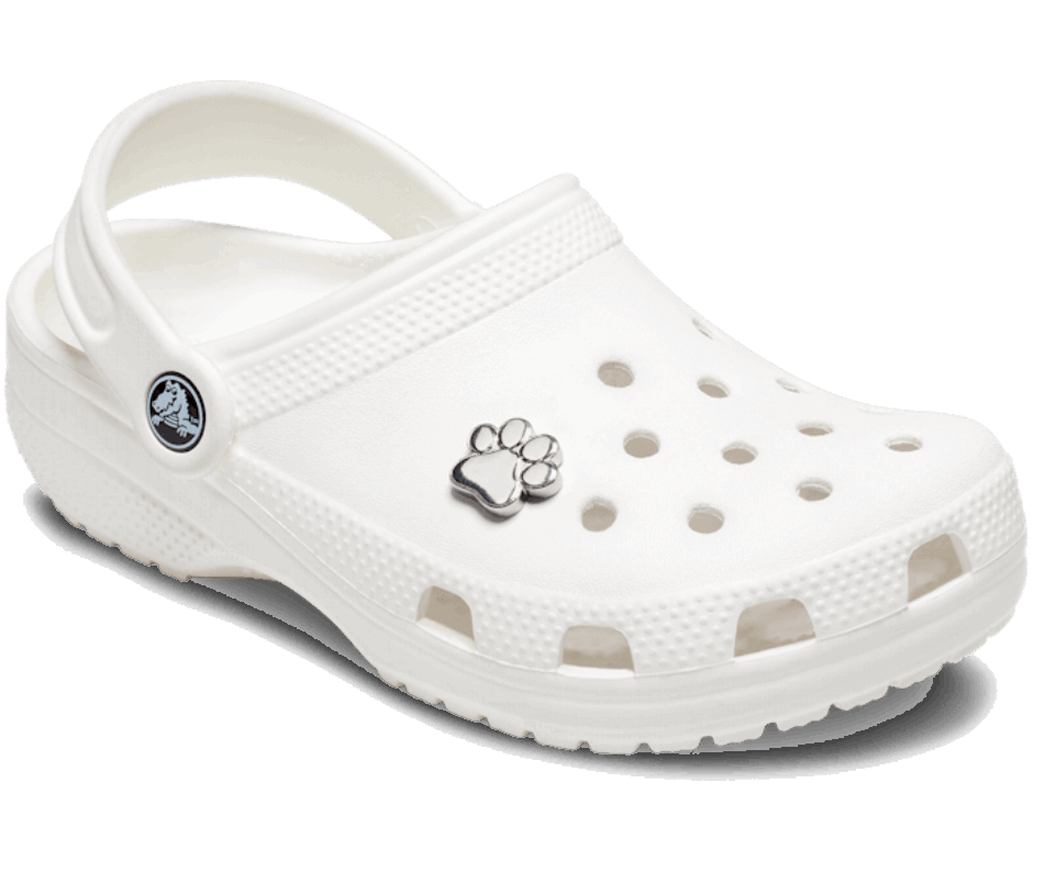 Crocs Silver Paw Print