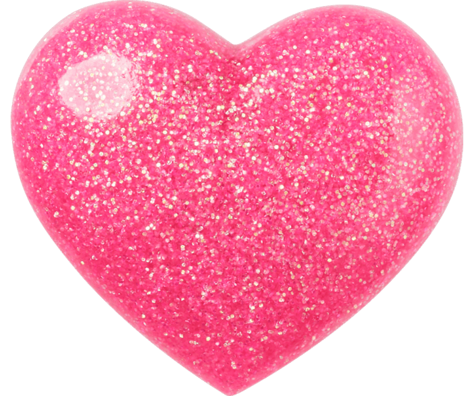 Crocs Pink 3D Glitter Heart