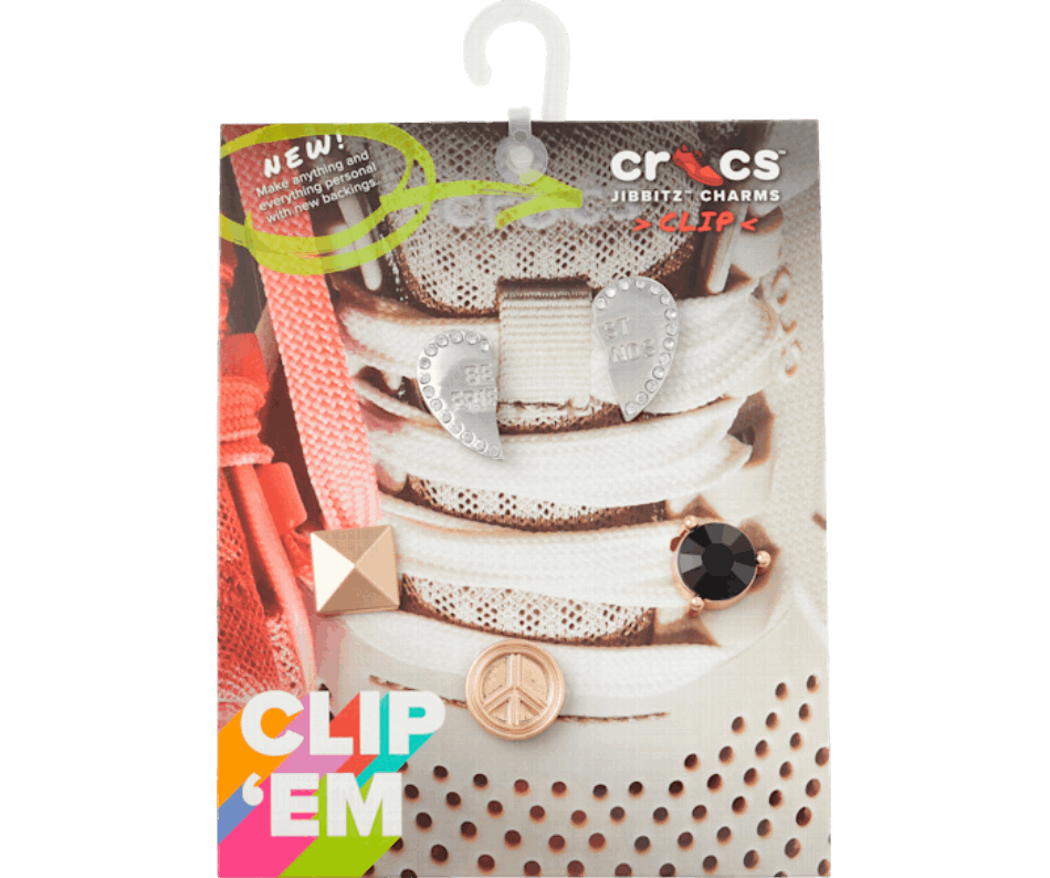 Crocs Black and Gold Lace Backer 5 Pack