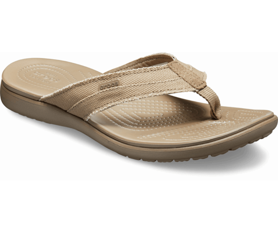 Crocs Men’s Santa Cruz Canvas Flip Khaki-Walnut