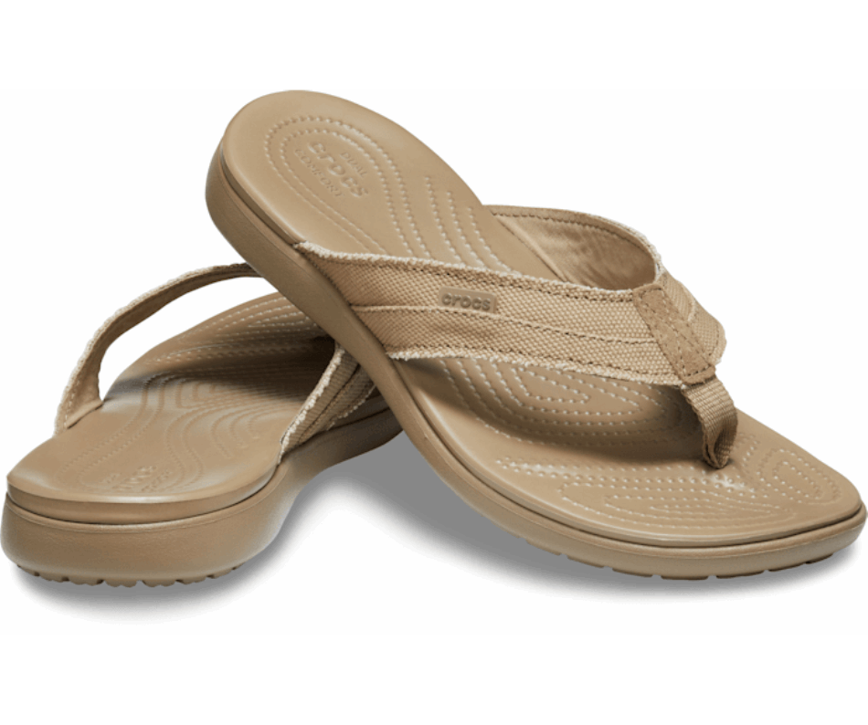 Crocs Men’s Santa Cruz Canvas Flip Khaki-Walnut