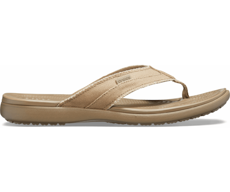 Crocs Men’s Santa Cruz Canvas Flip Khaki-Walnut