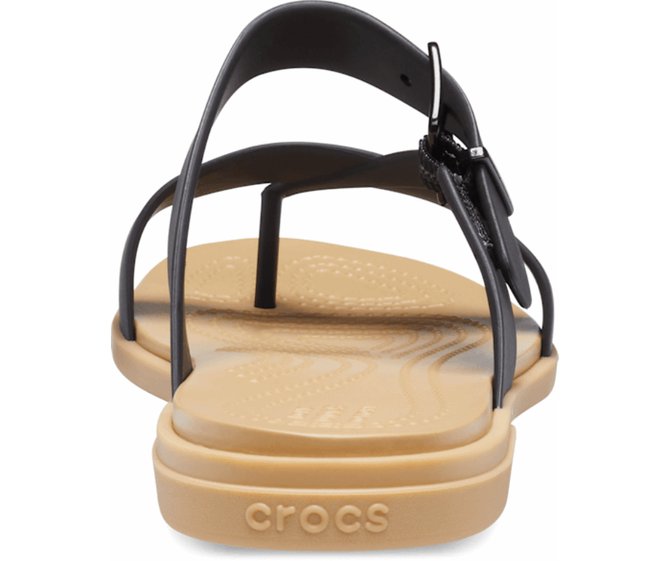Crocs Women's  Tulum Toe Post Sandal Black-Tan
