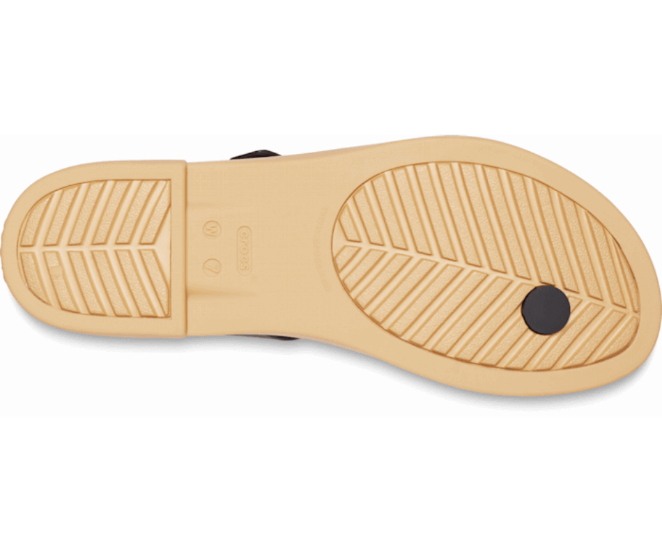 Crocs Women's  Tulum Toe Post Sandal Black-Tan