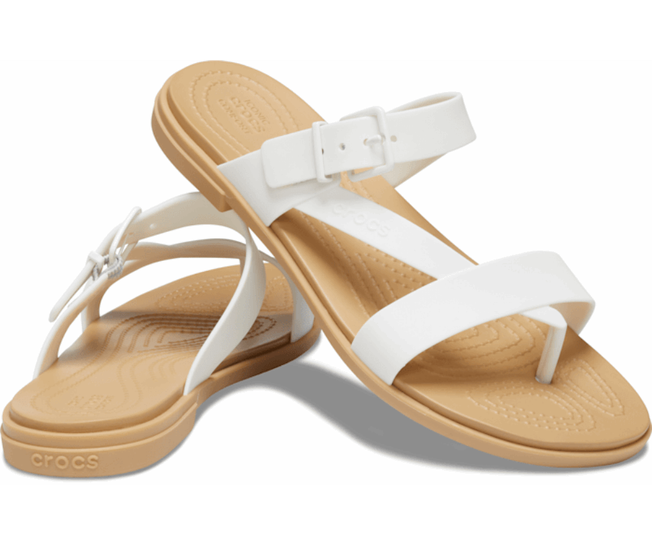 Crocs Women's  Tulum Toe Post Sandal Oyster-Tan