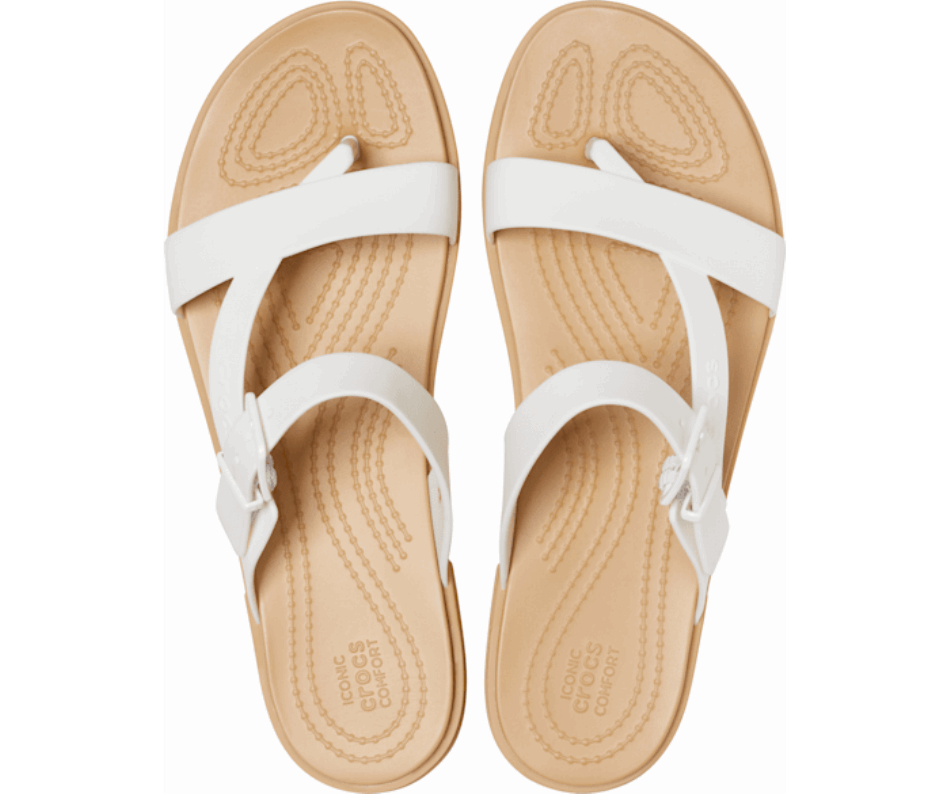 Crocs Women's  Tulum Toe Post Sandal Oyster-Tan