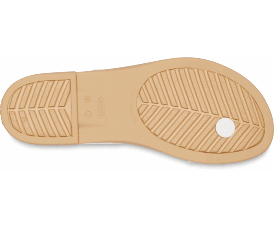 Crocs Women's  Tulum Toe Post Sandal Oyster-Tan