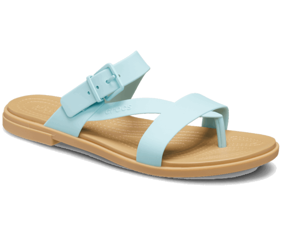 Crocs Women's  Tulum Toe Post Sandal Pure Water-Tan