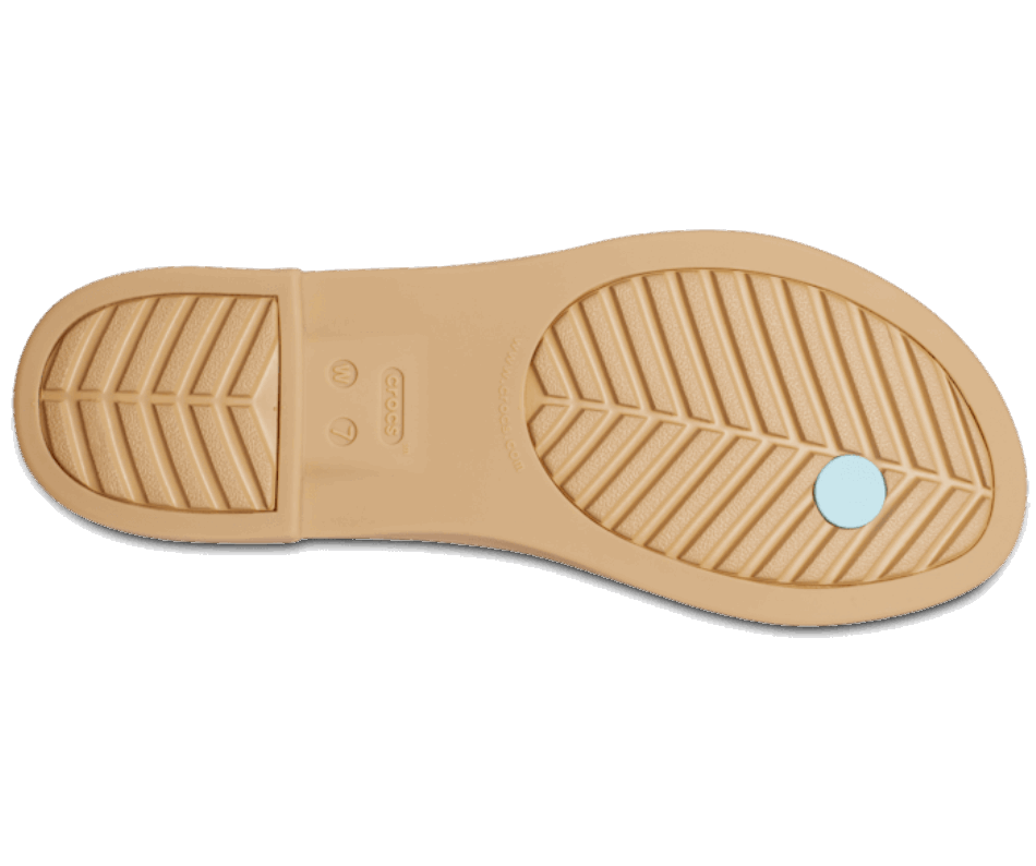 Crocs Women's  Tulum Toe Post Sandal Pure Water-Tan