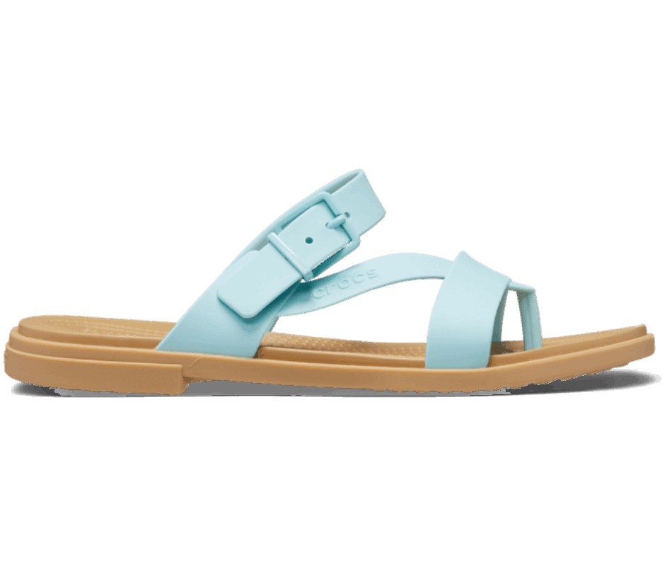 Crocs Women's  Tulum Toe Post Sandal Pure Water-Tan