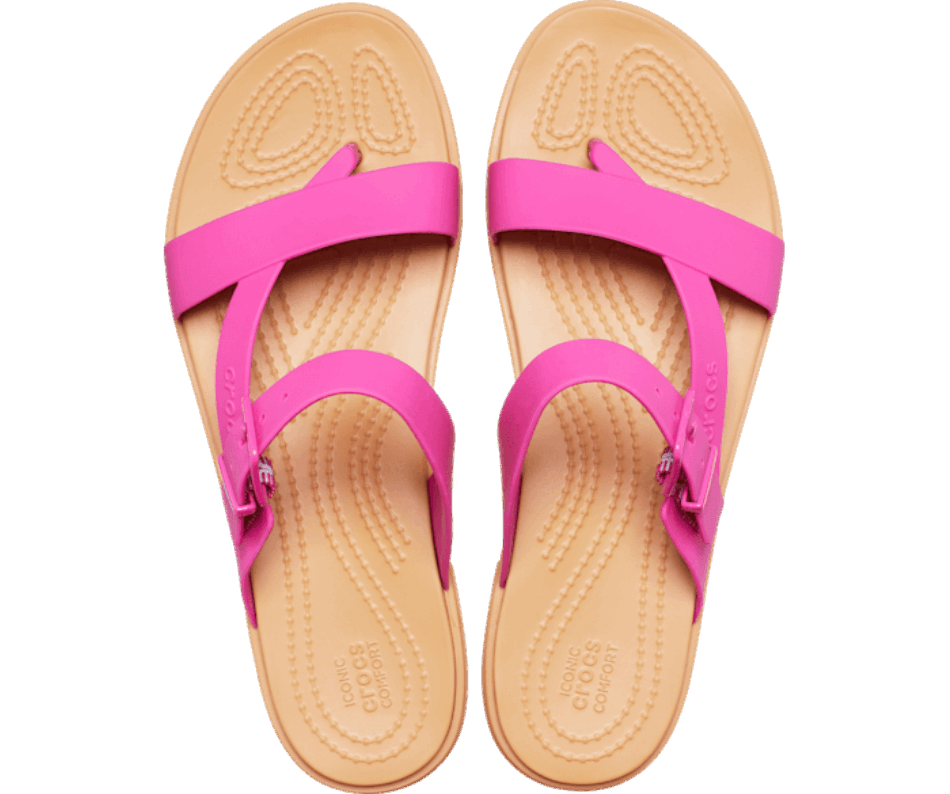 Crocs Women's Tulum Toe Post Sandal Fuchsia Fun-Tan