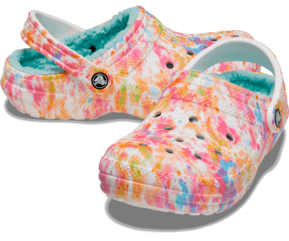 Crocs Classic Lined Tie-Dye Clog Orange Zing-Multi