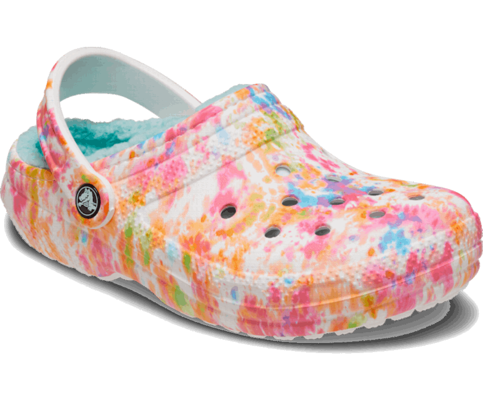 Crocs Classic Lined Tie-Dye Clog Orange Zing-Multi