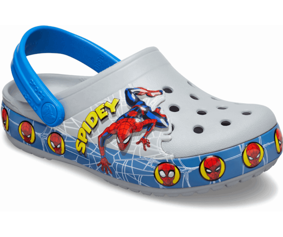 Crocs Kids'  Fun Lab Spider-Man Lights Clog Light Grey
