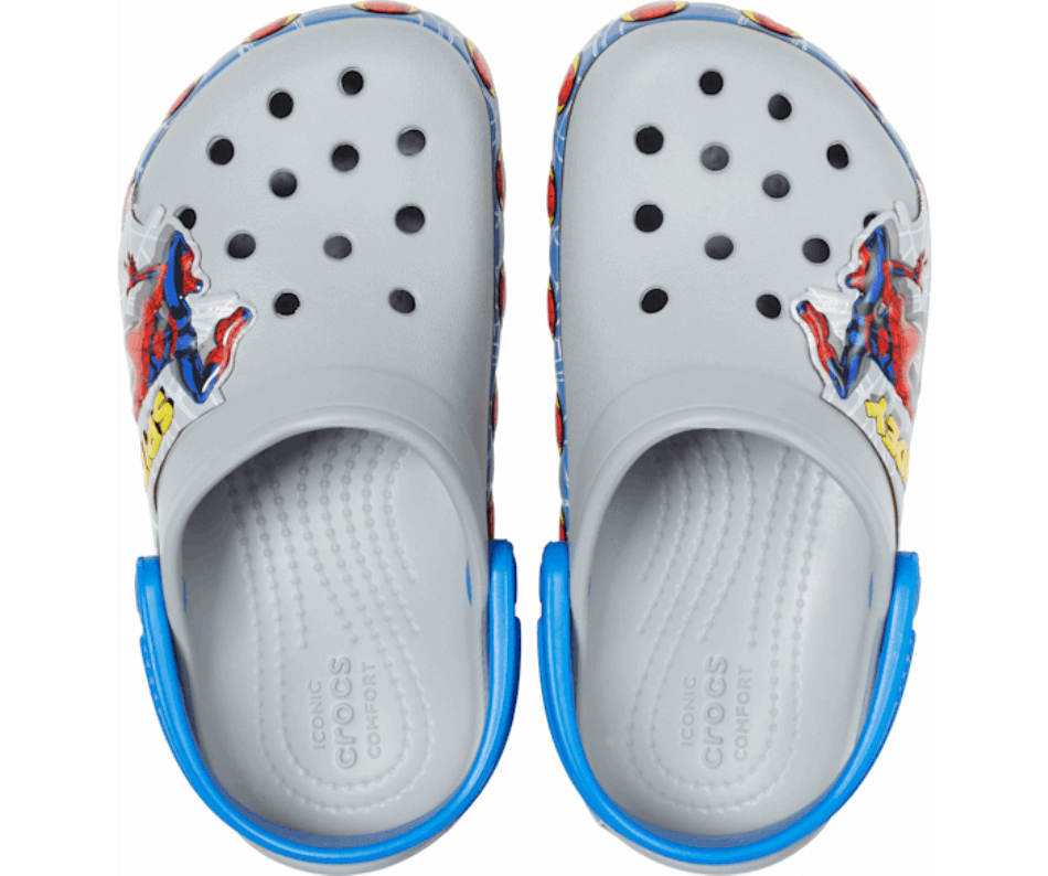 Crocs Kids'  Fun Lab Spider-Man Lights Clog Light Grey