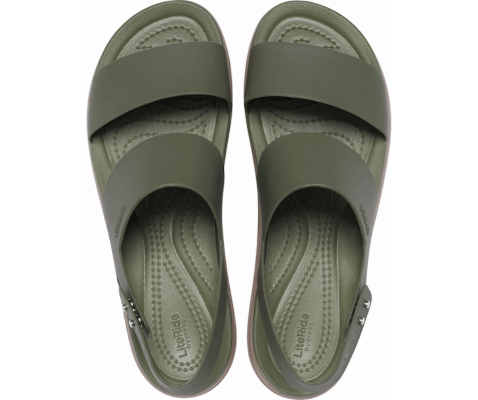 Crocs Women’s  Brooklyn Low Wedge Army Green-Mushroom