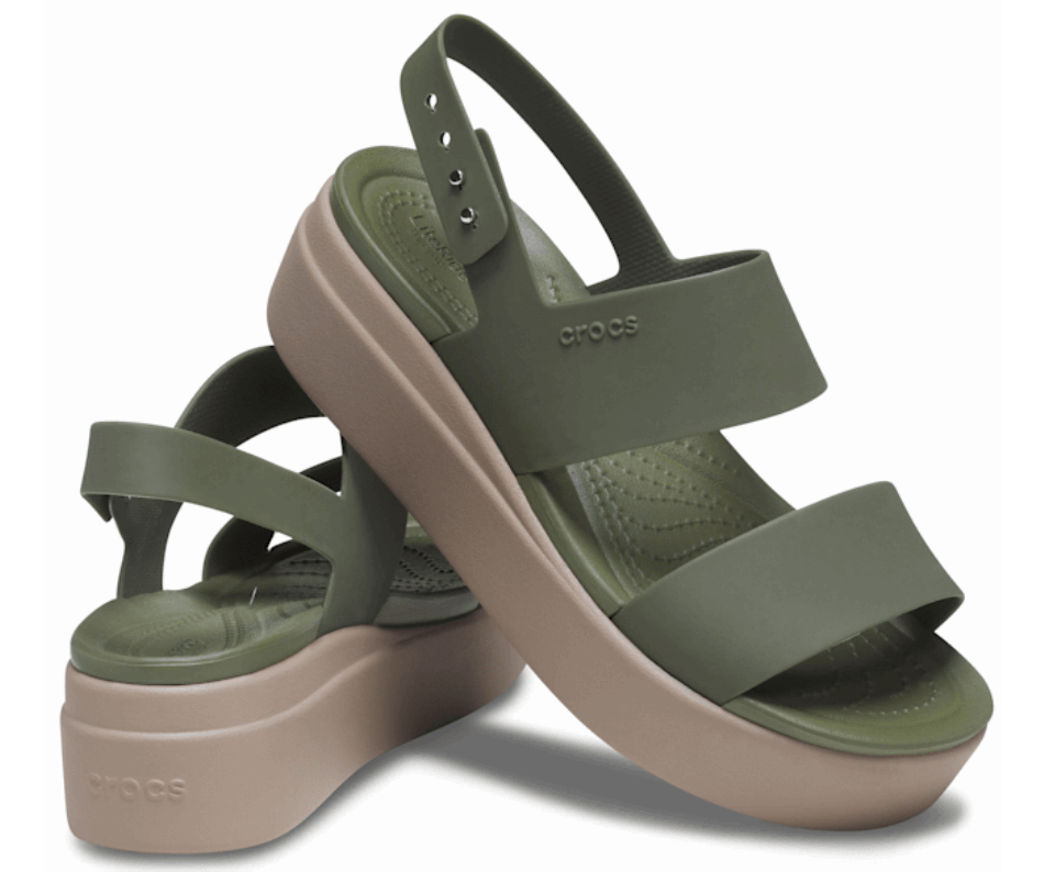 Crocs Women’s  Brooklyn Low Wedge Army Green-Mushroom