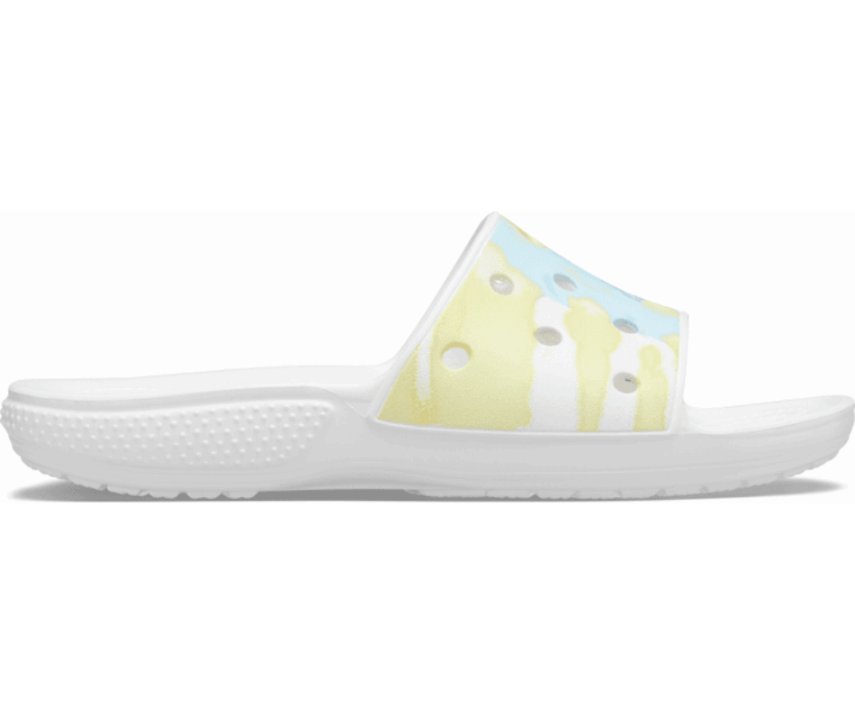 Crocs Classic  Tie-Dye Graphic Slide White-Multi