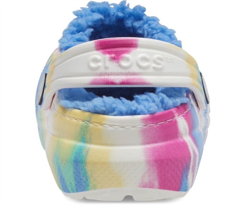 Crocs Kids' Classic Lined Tie-Dye Graphic Clog Powder Blue-Multi