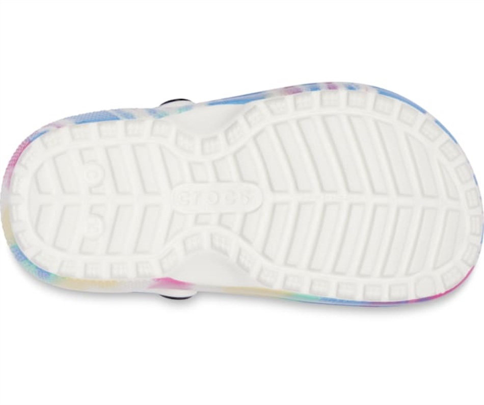 Crocs Kids' Classic Lined Tie-Dye Graphic Clog Powder Blue-Multi