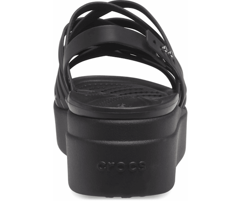 Crocs Women's  Brooklyn Strappy Low Wedge Black