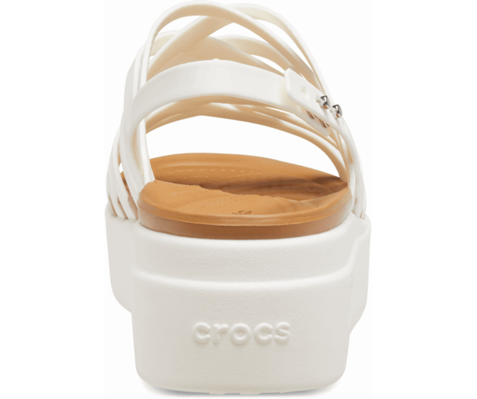 Crocs Women's  Brooklyn Strappy Low Wedge Oyster