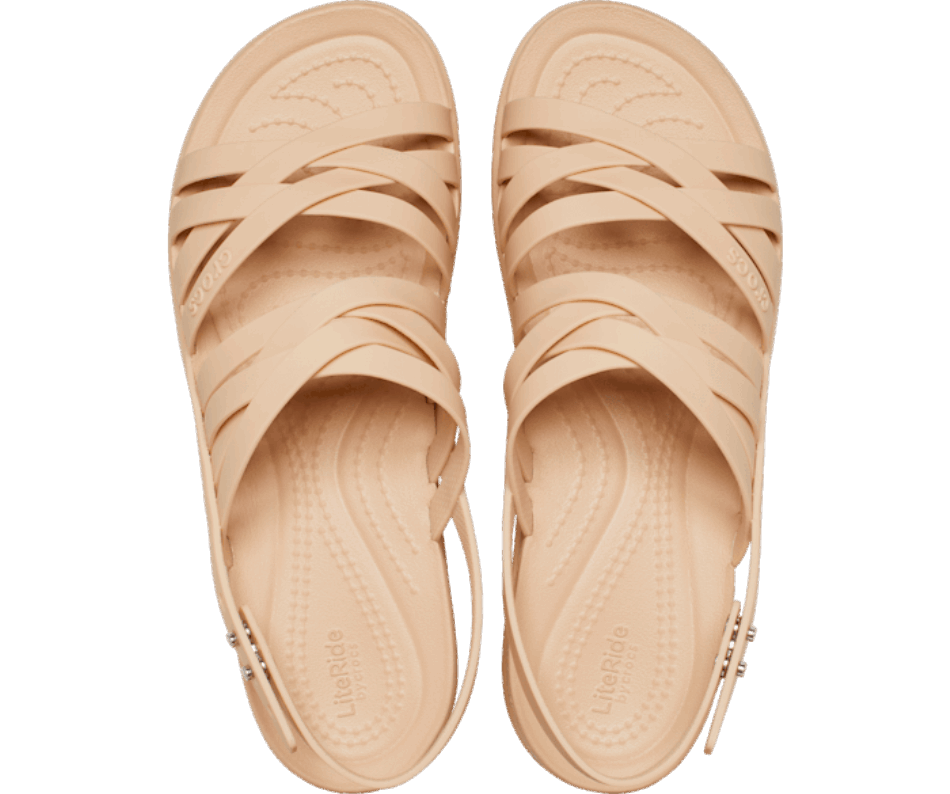 Crocs Women's Brooklyn Strappy Low Wedge Chai