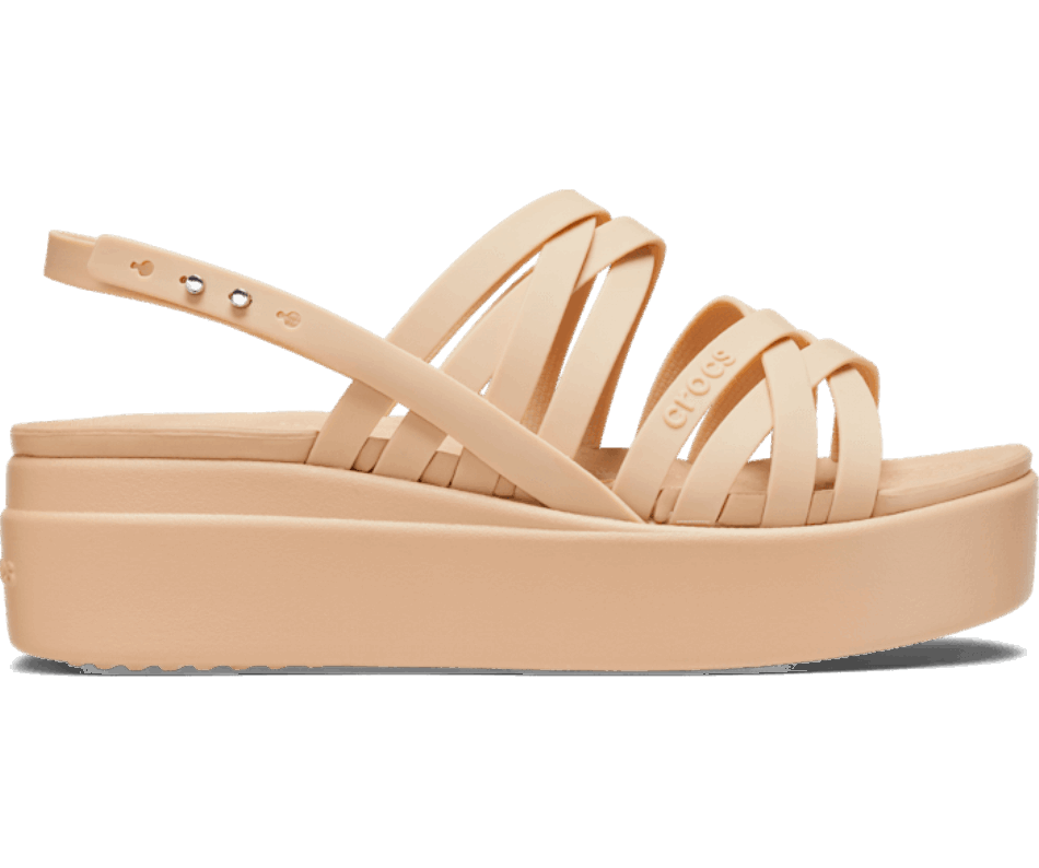 Crocs Women's  Brooklyn Strappy Low Wedge Chai
