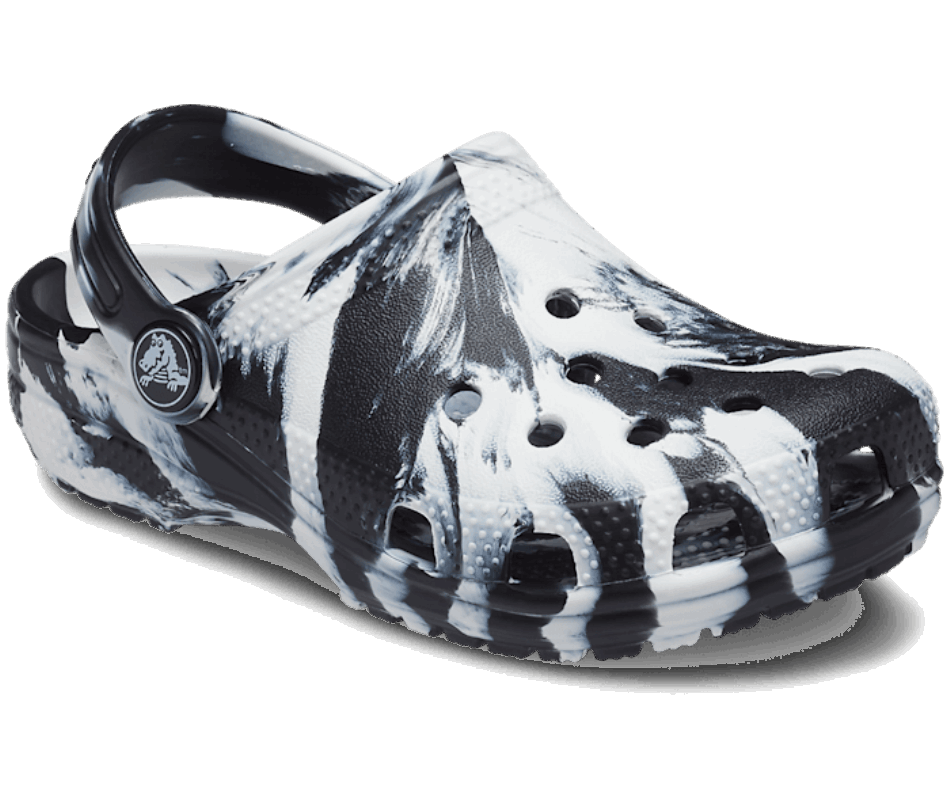 Crocs Toddler Classic Marbled Clog Black-White