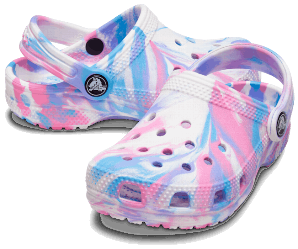 Crocs Toddler Classic Marbled Clog White-Pink