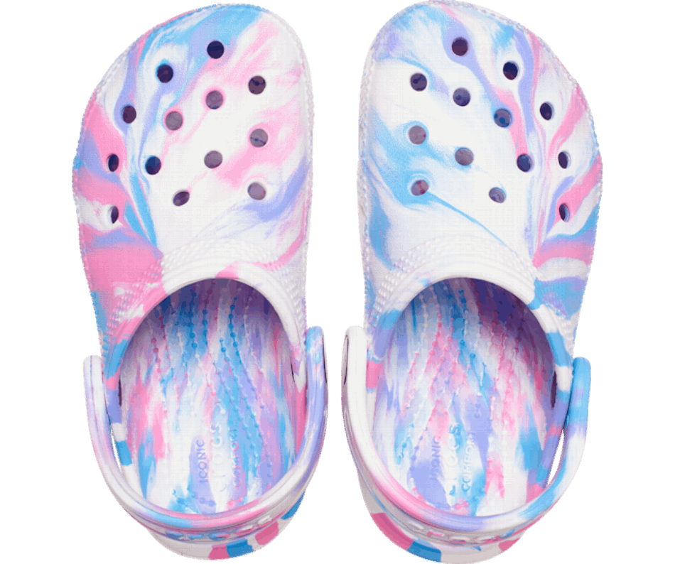 Crocs Toddler Classic Marbled Clog White-Pink