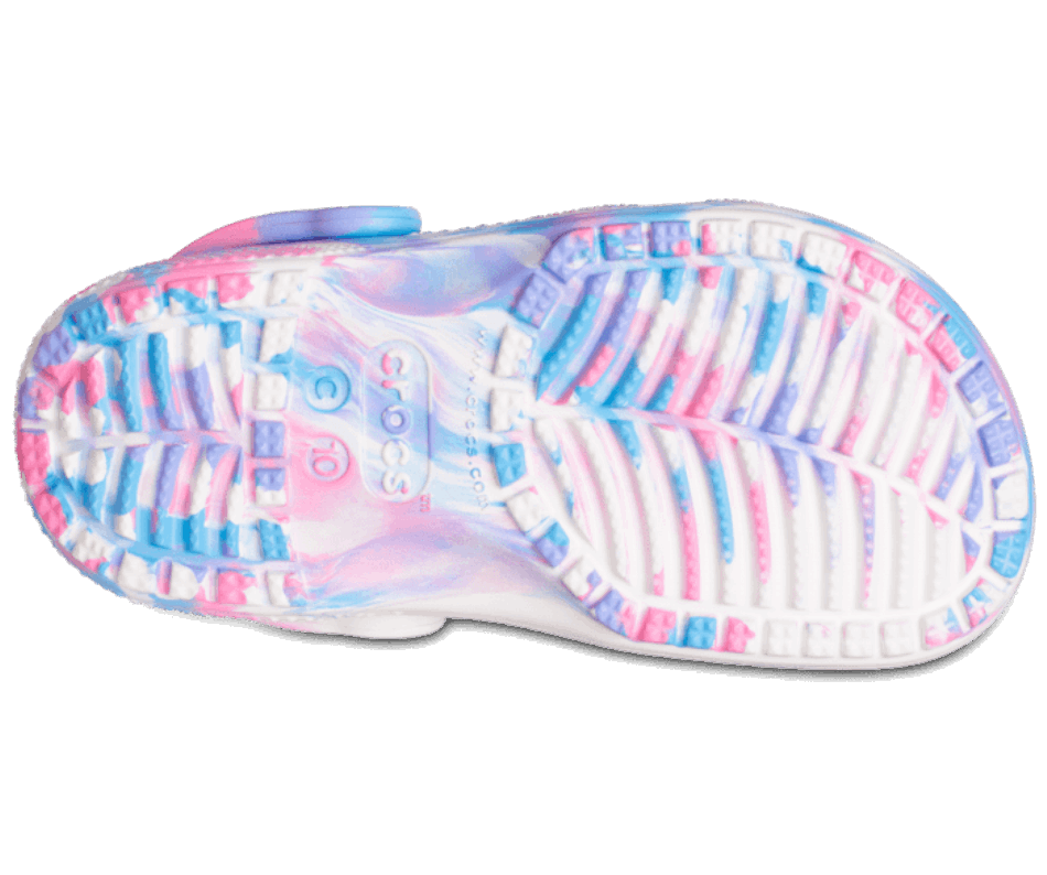Crocs Toddler Classic Marbled Clog White-Pink