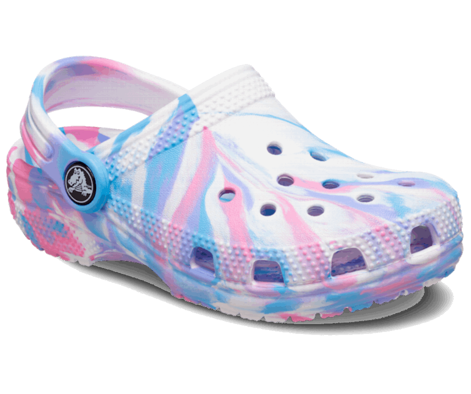 Crocs Toddler Classic Marbled Clog White-Pink