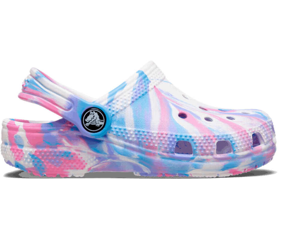 Crocs Toddler Classic Marbled Clog White-Pink