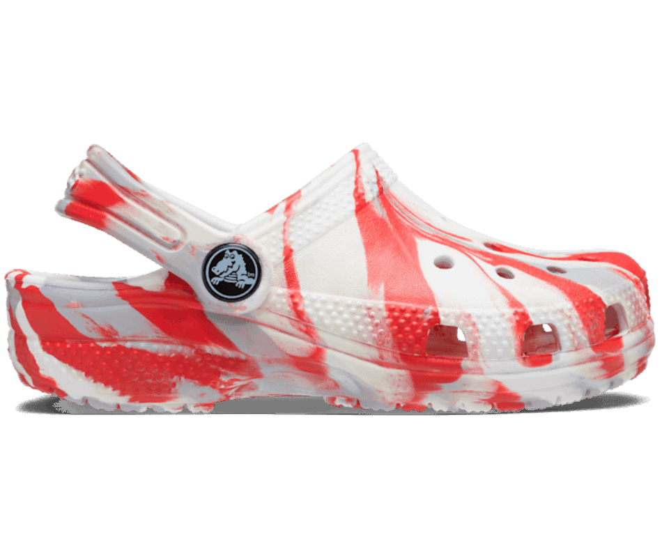 Crocs Toddler Classic Marbled Clog White-Flame