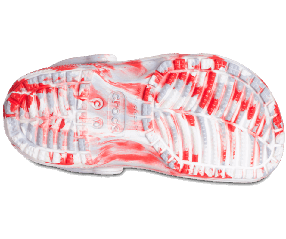Crocs Toddler Classic Marbled Clog White-Flame