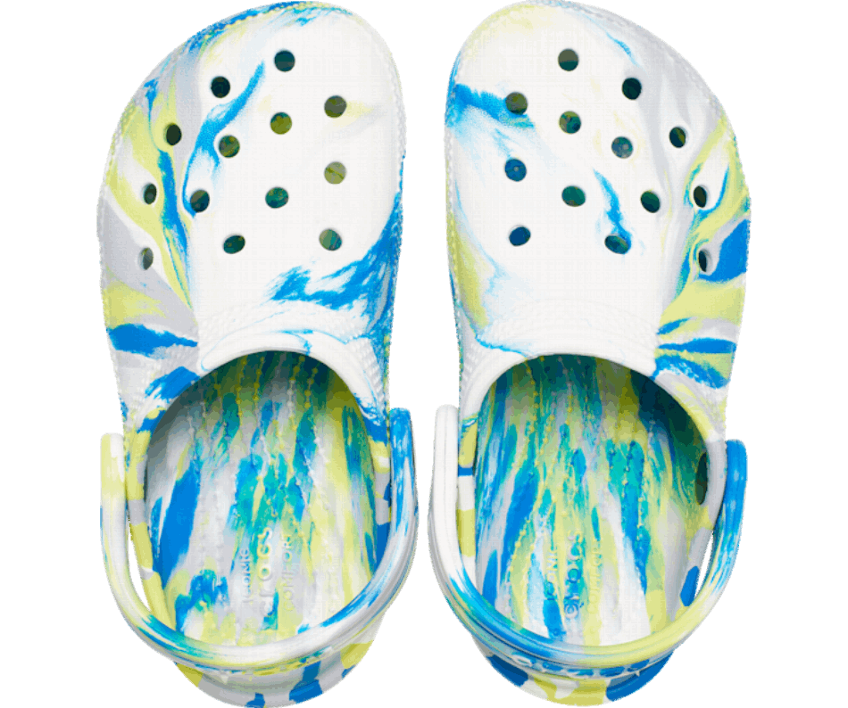Crocs Toddler Classic Marbled Clog White-Bright Cobalt