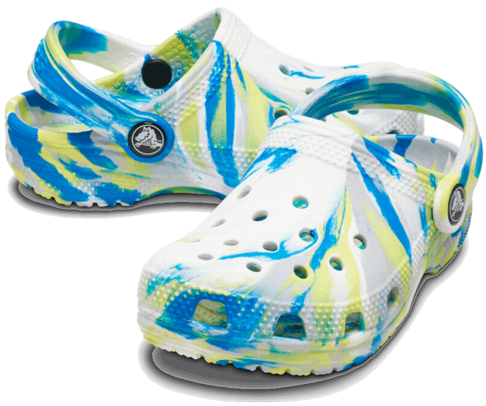 Crocs Toddler Classic Marbled Clog White-Bright Cobalt