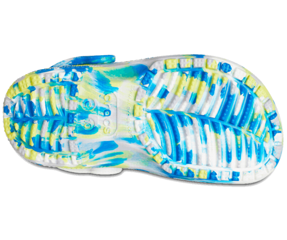 Crocs Toddler Classic Marbled Clog White-Bright Cobalt