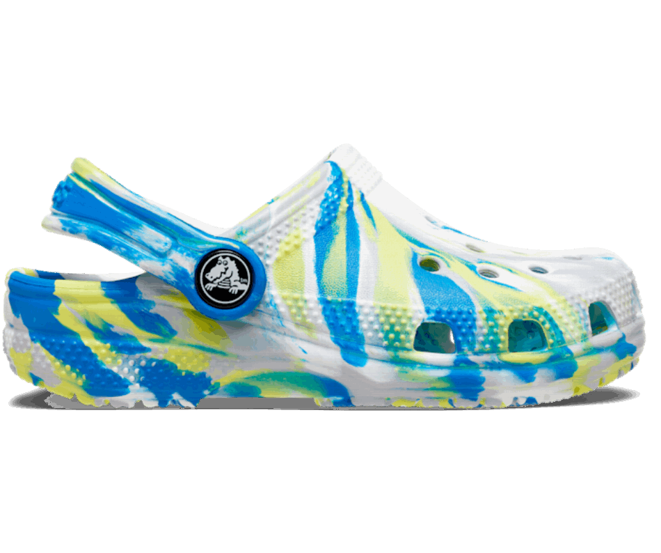 Crocs Toddler Classic Marbled Clog White-Bright Cobalt