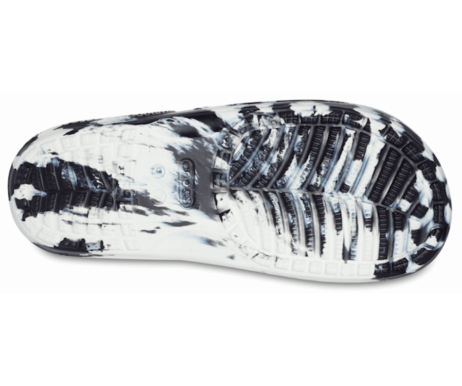 Crocs Classic  Marbled Slide White-Black