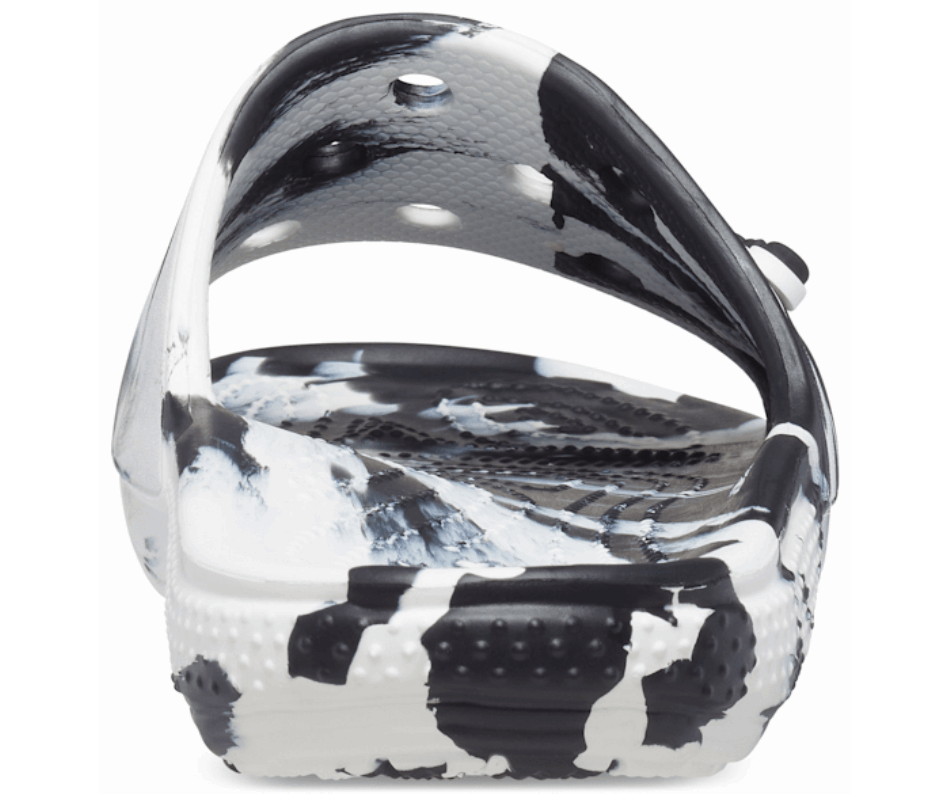 Crocs Classic  Marbled Slide White-Black