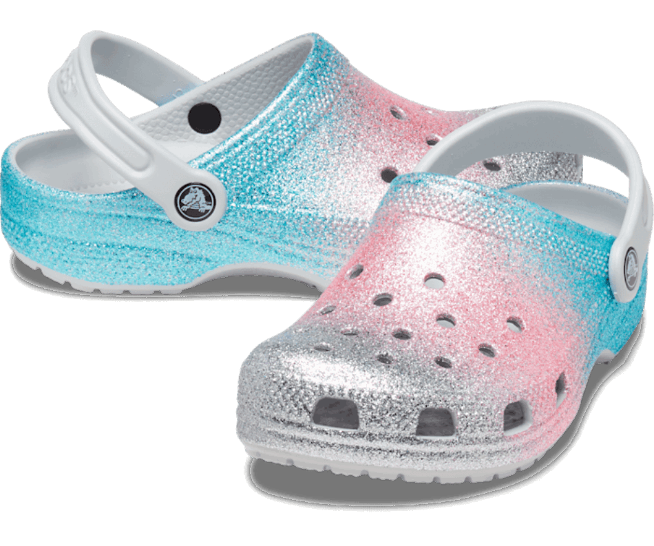 Crocs Toddler Classic Glitter Clog Shimmer-Multi