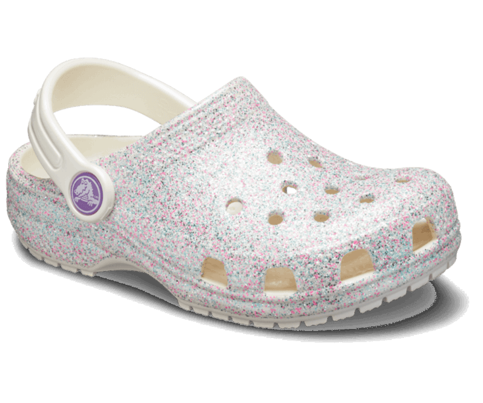Crocs Toddler Classic Glitter Clog Oyster