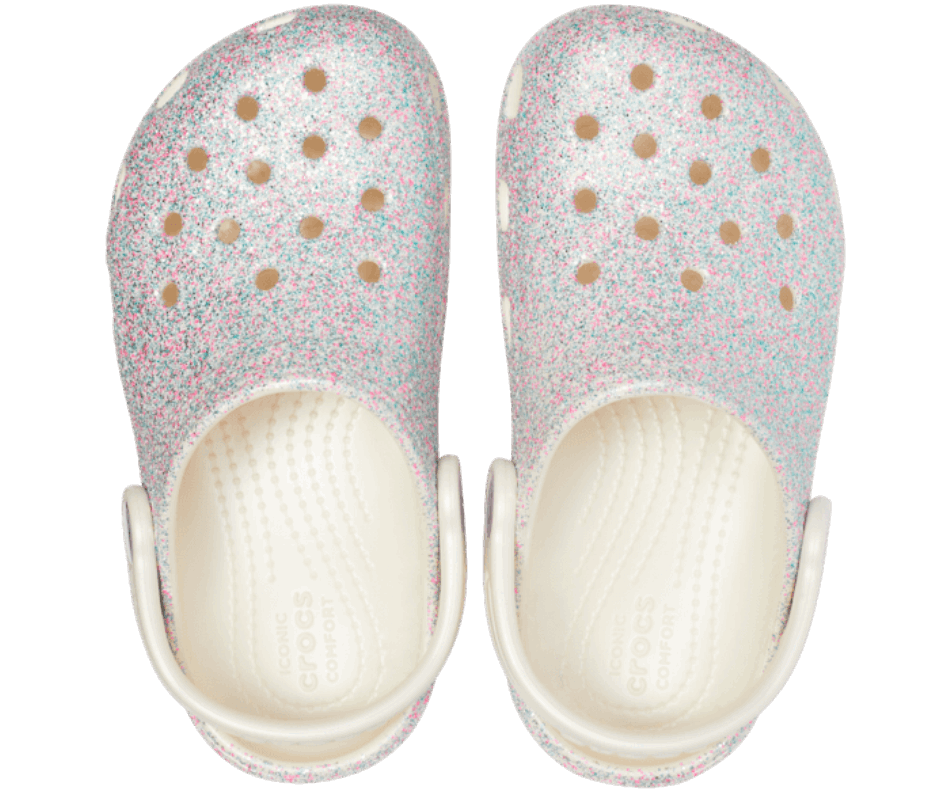 Crocs Toddler Classic Glitter Clog Oyster