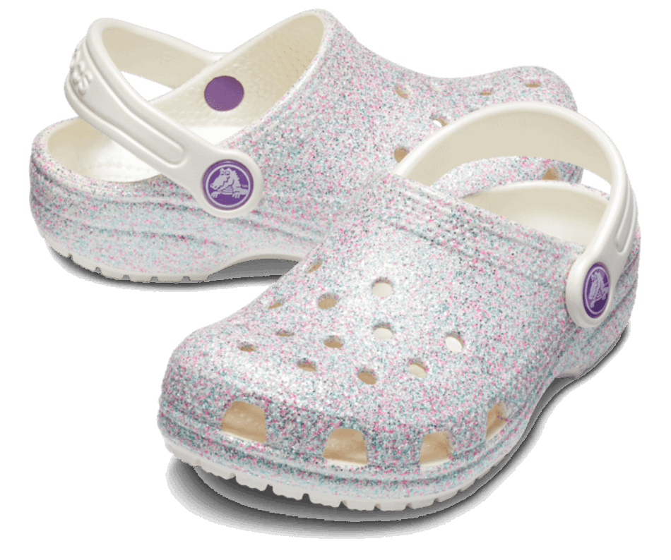Crocs Toddler Classic Glitter Clog Oyster