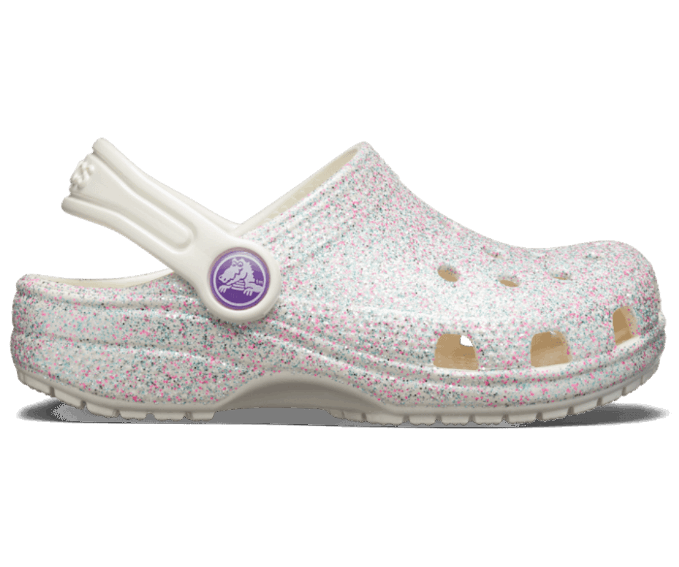 Crocs Toddler Classic Glitter Clog Oyster