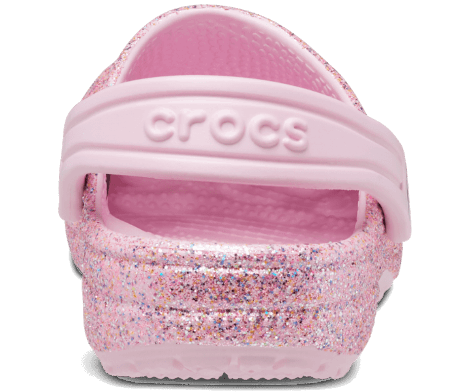 Crocs Toddler Classic Glitter Clog White-Rainbow