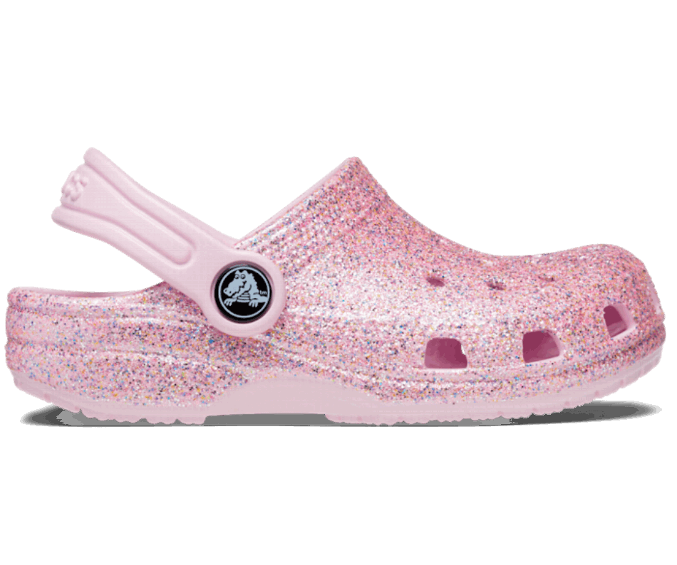 Crocs Toddler Classic Glitter Clog White-Rainbow